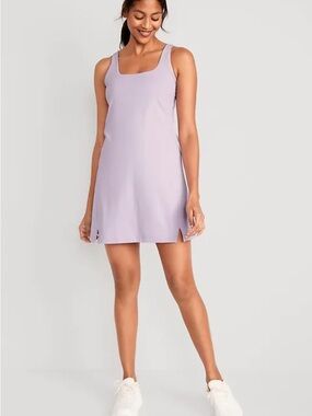 Purple Squareneck Athletic Dress Built-In Bra Old Navy Powersoft Lavender Lilac